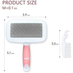 BAIYA Pet Grooming Comb Brush Tools Self Cleaning Slicker Brush for Dog/Cat- Gently Removes Loose Undercoat, Mats and Tangled Hair