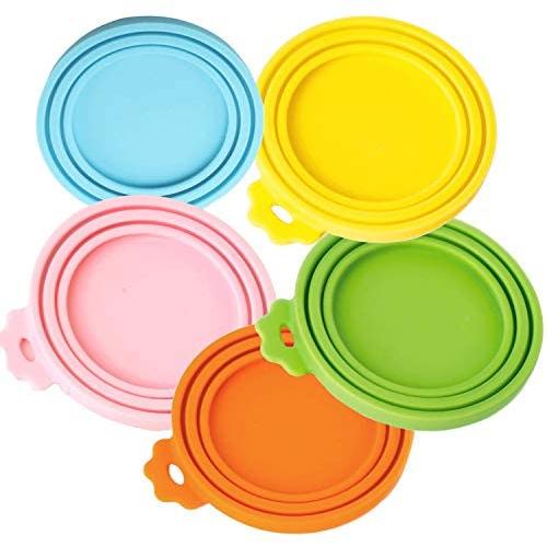 WeTest Pet Can Lids - Universal Cat or Dog Food Can Cover Made by Food Grade Silicone, 5 packs Fits Most Standard Size Can