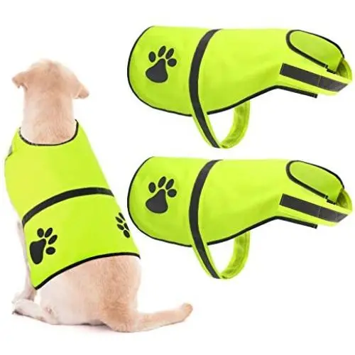 2 Pieces Pet Safety Vest Reflective Dog Vest Waterproof Dog Safety Vest High Visibility Dog Jacket Hunting Vest for Walking Running Hiking to Keep Dog Visible Safe from Car, Hunting Accidents (Yellow) 2 Pieces Pet Safety Vest Reflective Dog Vest Waterproof Dog Safety Vest High Visibility Dog Jacket Hunting Vest for Walking Running Hiking to Keep Dog Visible Safe from Car, Hunting Accidents (Yellow)