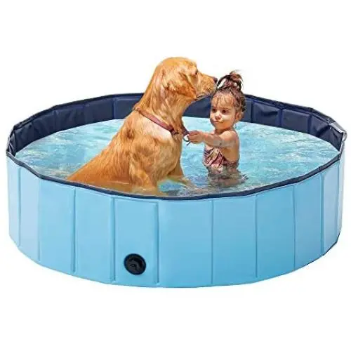 Loves cabin Foldable Dog Swimming Pool, Backyard Kiddie Pool Plastic, Outdoor Baby Bath Tub, Plastic Pool for Dogs Cats and Kids