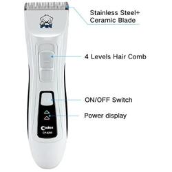 Professional Pet Grooming Clippers Shaver, Electric Clippers Cordless Rechargeable Pet Trimmers for Dogs Cats Horses with LED Power Indication Low Noise Safety Blade