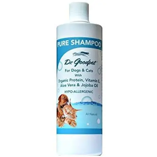 Dr. Goodpet Pure Shampoo - All Natural Hypo-allergenic Ingredients: Jojoba, Aloe, Coconut and Vitamin E - 8 oz. Dr. Goodpet Pure Shampoo - All Natural Hypo-allergenic Ingredients: Jojoba, Aloe, Coconut and Vitamin E - 8 oz.