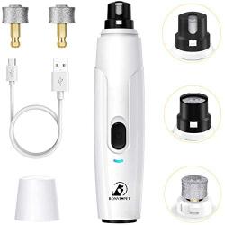 Bonve Pet Dog Nail Grinder Professional 2-Speed Dog Nail Clippers Electric Rechargeable Pet Nail Trimmer Super Quiet Painless Paw Grooming Tool Safe Nail Grinder for Large Medium Small Dogs and Cats