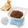 Legendog Ceramic Cat Bowls, Raised Cat Bowls Cat Food Bowls Cat Bowls Elevated, Elevated Porcelain Pet Feeder Bowl Protect Cats Spine