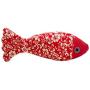 ocijf179 Cat Toy Fish Shape Catnip Pillow Cats Scratch Bite Chewing Doll Pets Interactive Toy - DarkRed