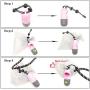 Dog Poop Pickup Bags Holder with LED Flashlight|Pet Waste Bags Dispenser for Lead Leash|Diaper Bags Distributor for Cradle Car|Carabiner Fastener Elastic Rope LR44 Button Cells Included (Pink)