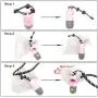 Dog Poop Pickup Bags Holder with LED Flashlight|Pet Waste Bags Dispenser for Lead Leash|Diaper Bags Distributor for Cradle Car|Carabiner Fastener Elastic Rope LR44 Button Cells Included (Pink)
