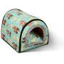 GCP Portable Dog Igloo Bed,All-Season Detachable and Washable Cartoon Cat Dog Play House with Removable Cushion