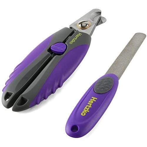 Dog Nail clippers for Large Dogs By Hertzko, Cat Nail Clipper with Quick Safety Guard to Avoid Over Cutting, Dog Nail Trimmers, Nail Clippers for Dogs Large and Medium, Free Nail File Included