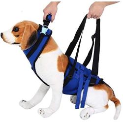 Zerodis Dog Sling Assist Belt, XLarge Polyester Dog Lift Support Harness Blue Adjustable Full Body Lift Harness Walking Strap for Disabled Old Age Dogs