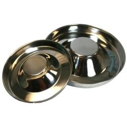OmniPet Leather Brothers Stainless Steel Puppy Feeding Saucer, 15-Inch, Mix