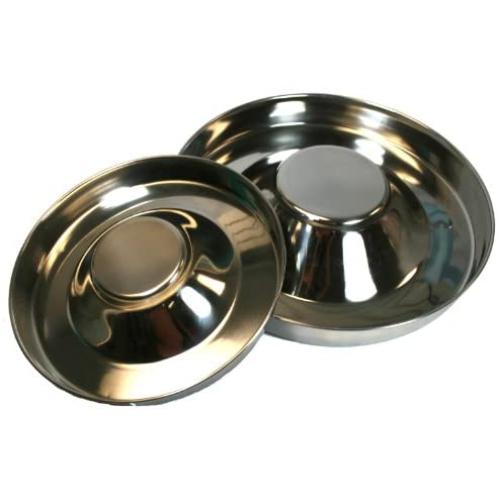 OmniPet Leather Brothers Stainless Steel Puppy Feeding Saucer, 15-Inch, Mix