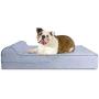 5.5 Inch Thick High Grade Orthopedic Memory Foam Dog Bed With Pillow and Easy to Wash Removable Cover with Anti-Slip Bottom. Free Waterproof Liner Included - for Large Breed Dogs