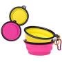 Homesun Collapsible Dog Bowl, 2 Pack Collapsible Dog Water Bowls for Cats Dogs, Portable Pet Feeding Watering Dish for Walking Parking Traveling with Free Carabiner