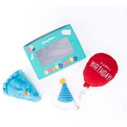 ZippyPaws - Birthday Box Gift for Dogs Squeaky Toy Set - 3 Toys