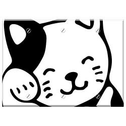 Triple Blank Wall Plate Cover - Grooming Cat Kitty Kitten Feline Pet Animal