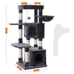 FEANDREA Cat Tree, Cat Tower House, Scratching Posts, 47.2 Inches