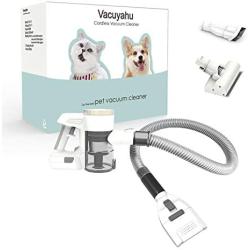 Vacuyahu 3 in 1 Multipurpose Cordless Pet Grooming Vacuum with Patent Dog/Cat Grooming Brush(Comb and Clean Pets’Hair)-Unique Pet Hair Remover Vacuum,Handheld Vacuum for Home and Car Cleaning