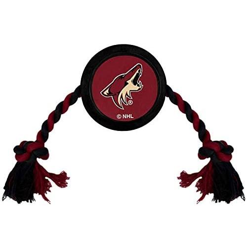 NHL Arizona Coyotes Puck Toy for Dogs & Cats. Play Hockey with Your Pet with This Licensed Dog Tough Toy Reward!