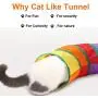 KnocKconK Cat Play Tunnel, Colorful Rainbow Pet Tube Toy Collapsible, S-Tunnel Hole, Cat Indoor Game for Hiding Training and Running, Interactive Cat Puzzle Exercisin