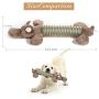 VECELA Plush Squeaky Dog Chew Toys for Medium and Small Dogs Interactive Dental Toys (Brown Bear)