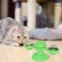 Qianren Windmill Cat Toy with LED Lighting Ball and Catnip Balls, Funny Cat Toy Turntable Rotatable Scratcher Ball, Cats Entertainment