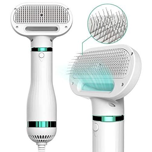 iPettie Upgraded Pet Hair Dryer with Slicker Brush, 3 Heat Settings, One-Button Hair Removal, Portable Dog Blower, Professional Home Grooming Furry Drying for Small Large Cat Dog