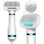 iPettie Upgraded Pet Hair Dryer with Slicker Brush, 3 Heat Settings, One-Button Hair Removal, Portable Dog Blower, Professional Home Grooming Furry Drying for Small Large Cat Dog