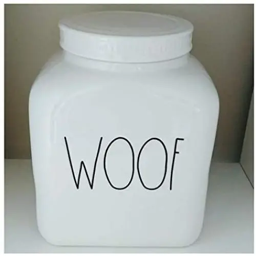 Rae Dunn Artisan Collection by Magenta Large Woof Canister Treats Jar Rae Dunn Artisan Collection by Magenta Large Woof Canister Treats Jar