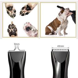 Ruris Dog Clippers, Washable Dog Shaver Clippers 2 in 1 with Small Trimmer Blade Low Noise Rechargeable Cordless Electric Quiet Hair Clippers Set for Dogs Cats Pets