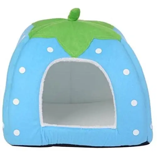 Gaorui Lovely Strawberry Soft Warm Pet Nest Dog Cat Bed Pet House with Cushion Foldable House 5 Size Gaorui Lovely Strawberry Soft Warm Pet Nest Dog Cat Bed Pet House with Cushion Foldable House 5 Size