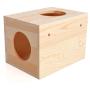 Megawa Pet Chinchilla Hut Hideout Natural Pine Small Animal Hideout for Chinchilla Squirrel Sugar Gliders