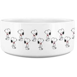 Awesome eMERCHency Snoopy Pattern White Dog Bowl 7'' x 3'' Ceramic Pet Dog Snoopy Dish