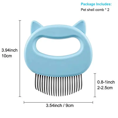 2 Pcs Cat Dog Comb Pet Grooming Massage Tool, Cat Dog Brush Pet Shell