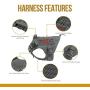 OneTigris Tactical Dog Harness Vest,Adjustable Dog Harness for Large Dogs,No-Pull Service Dog Vest with Hook & Loop Panels(Grey,X-Large)