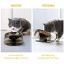 Raised cat Food Bowl, 0-22° Adjustable Tilted Dog Bowl Elevated with Stand, Enhanced pet Dish Feeding Food and Water for Cats and Small Dogs