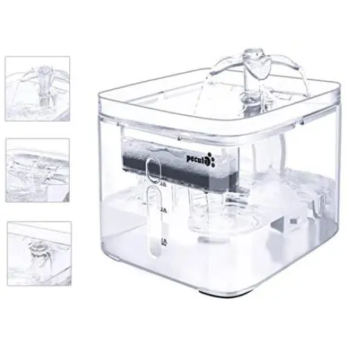 Pecute Cat Water Fountain, 3L/3 Outlet Mode Automatic Pet Water Fountain Transparent Design Dog Water Dispenser with 2 Reusable Filter for Cats, Dogs, Multiple Pets Pecute Cat Water Fountain, 3L/3 Outlet Mode Automatic Pet Water Fountain Transparent Design Dog Water Dispenser with 2 Reusable Filter for Cats, Dogs, Multiple Pets