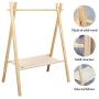 ZUKIBO Cat Hammock with Pet Clothing and Toy Hanger Features Pet Clothes Drying Detachable Kitty Puppy Nest Hammock Tent, Durable Canvas, Wood Stand