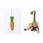 Kungfu Cat Scratching Post Tree, Straw Rope Vertical Climbing Frame Nice Branch Shape Scratching Pole Interactive Cat Toy with Detachable 3 Woven Carrots for Kitten Hamster