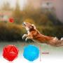 2 Pieces LED Light Dog Balls Pet Flash Bouncy Balls Dog Squeaky Balls Interactive Toys for Pets Dogs Party Favor (Blue, Red)