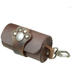 Hide & Drink, Thick Leather Small Poop Pouch W/Paw Snap, Pet Supplies, Dog Walker Essentials, Accessories, Handmade Includes 101 Year Warranty :: Bourbon Brown