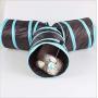 Jgfrscp Cat Toy cat Toy cat Tunnel pet Toy cat Toy Foldable Water Washable S-Type 2 Hole Cut Tunnel Long Tunnel cat Play pet Toy pet Supplies Blue