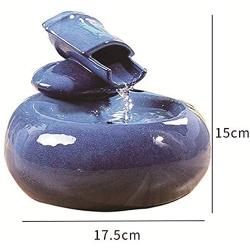 KUANDARM Drinking Fountains for Dogs and Hygienic Cat Waterfall Flower Style Fountain Fountains and Water Features, Blue, 17.515cm