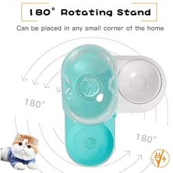 Lucky-M Double Dog Cat Water and Food Bowl Set, Detachable Transparent Bowl Automatic Water Dispenser Snail-Shaped Bottle Pet Feeder for Small Medium Size Dog Cat 2.8L