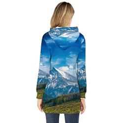 Wind Turbine Power Alternative Energy Sustainable Natural Resource Blue Sky Turbine,Womens Sweatshirt Casual Long Sleeve Pul