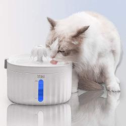 TiTifield Cat Water Fountain, Automatic Pet Water Fountain, Quiet Dog Water Fountain, 1.9L/67oz, Anti Tipping Design, Anti Static,Anti Leakage, Water Fountain for Cats, Small Dogs