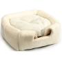 Hollypet Self-Warming 2 in 1 Foldable Cat Bed, Comfortable Triangle Kittens Cave Tent House