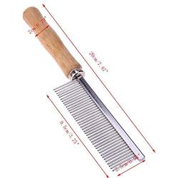 Pet Comb,Stainless Steel Wood Handle,Cat Grooming Comb,Dog Cleaning Comb,for Pet Hair Care Supplies