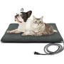 Outdoor Pet Heating Pads for Dog,Soft Electric Blanket Auto Temperature Control,Heated Mat for Dog House,Whelping Supply for Pregnant New Born Stray Feral Cat Puppy,Safe (L: 27.6 x 15.7, Gray)