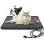 Outdoor Pet Heating Pads for Dog,Soft Electric Blanket Auto Temperature Control,Heated Mat for Dog House,Whelping Supply for Pregnant New Born Stray Feral Cat Puppy,Safe (L: 27.6 x 15.7, Gray)